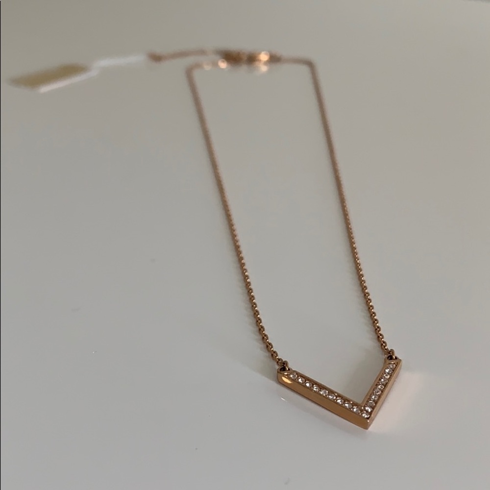 Michael Kors rose gold necklace